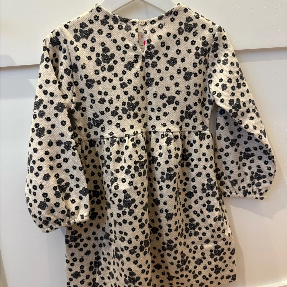 Zara Kids Beige and Black Floral Dress - Picture 4 of 4